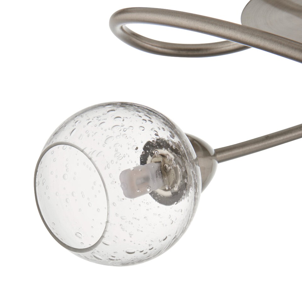 image 1 of Callen Satin Nickel 3 Light Flush Ceiling Light