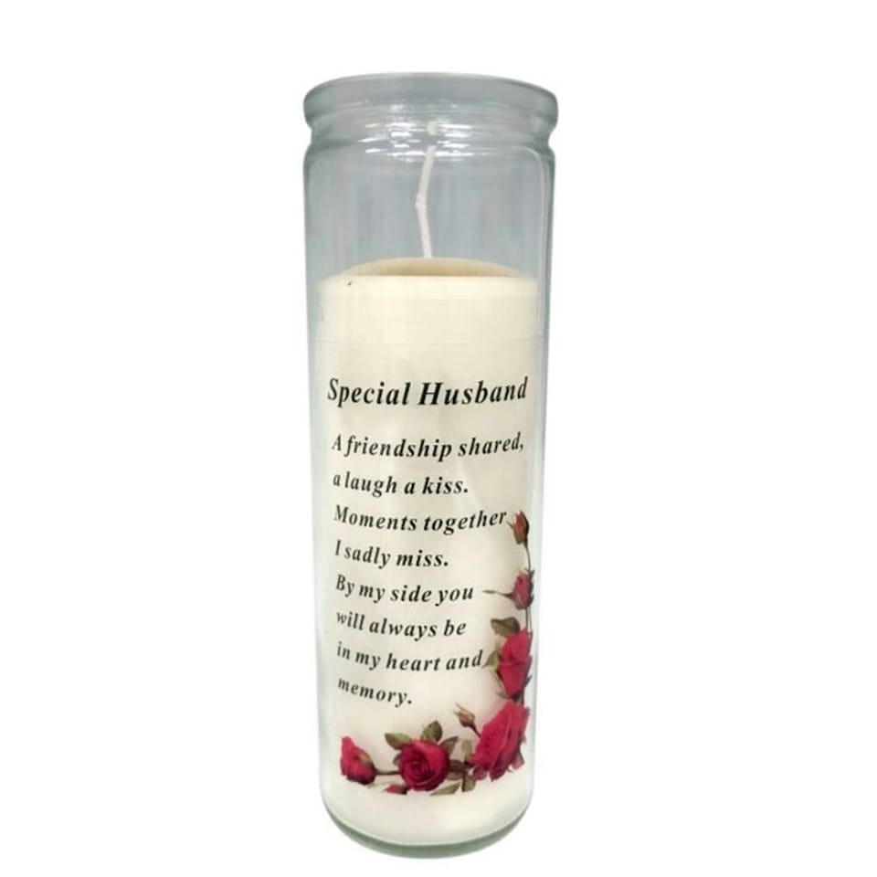 David Fischhoff Memorial Glass Candle - Special Husband | White | One Size