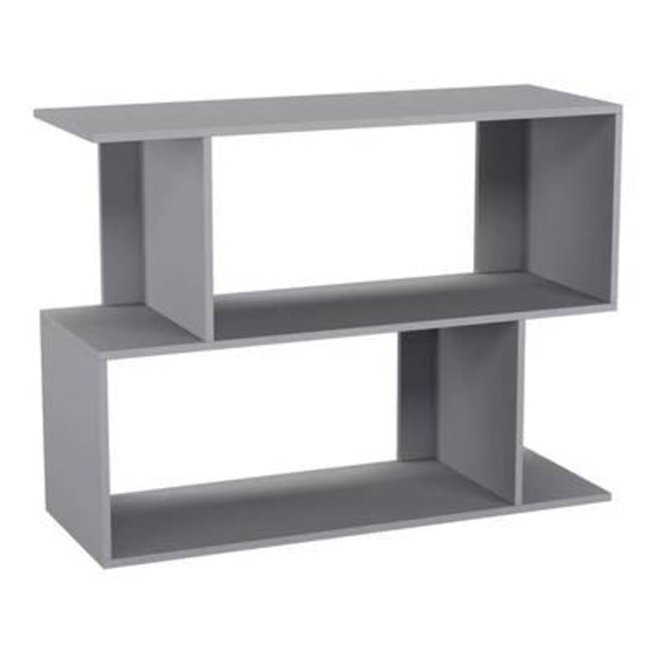 image 1 of 2-Tier Wooden Irregular Storage Unit - 80 cm Grey | Grey