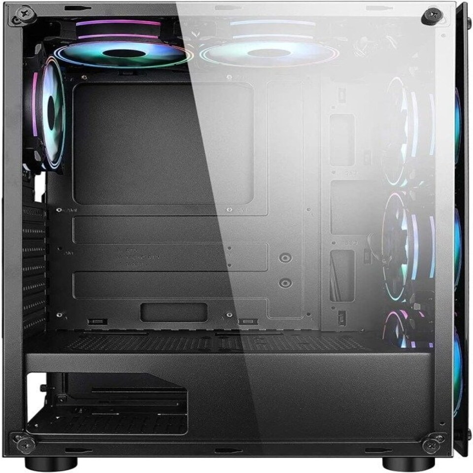 image 1 of CiT Mirage F6 Mid Tower ATX Gaming PC Case - Black&nbsp; Black