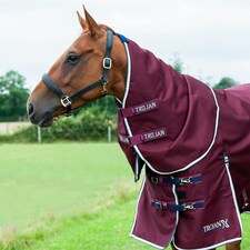Gallop Equestrian Trojan Xtra 50 Neck Cover Blue | Size: Small
Colour: Burgundy/Navy Bindings