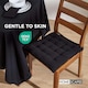 image 3 of Homescapes 6 x Seat Pads Luxury Cotton Indoor Outdoor Garden Dining Cushion | Black | 40 x 40 cm | 6