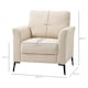 image 3 of HOMCOM Modern Armchair, Upholstered Linen Fabric Accent Chair with Metal Legs, Wood Frame and Thick Padded Cushion for Living Room Bedroom Office, Beige