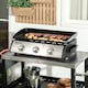 image 2 of Outsunny Gas Plancha Barbecue Grill with 3 Stainless Steel Burner, 7.5kW, Portable Tabletop Gas BBQ with NonStick Griddle and Lid for Camping Picnic Garden Party Festival