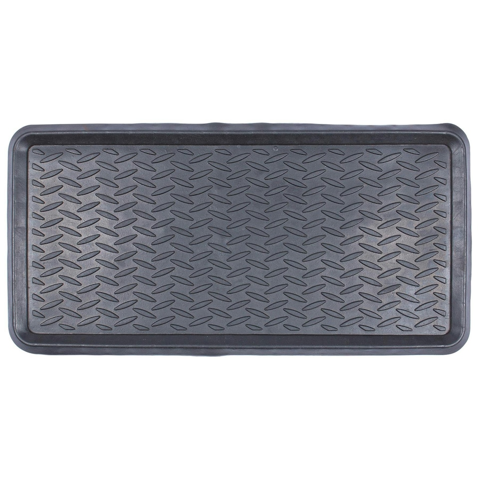 image 1 of Nicola Spring Heavy Duty Rubber Boot Tray - 80 x 40cm - Black Black