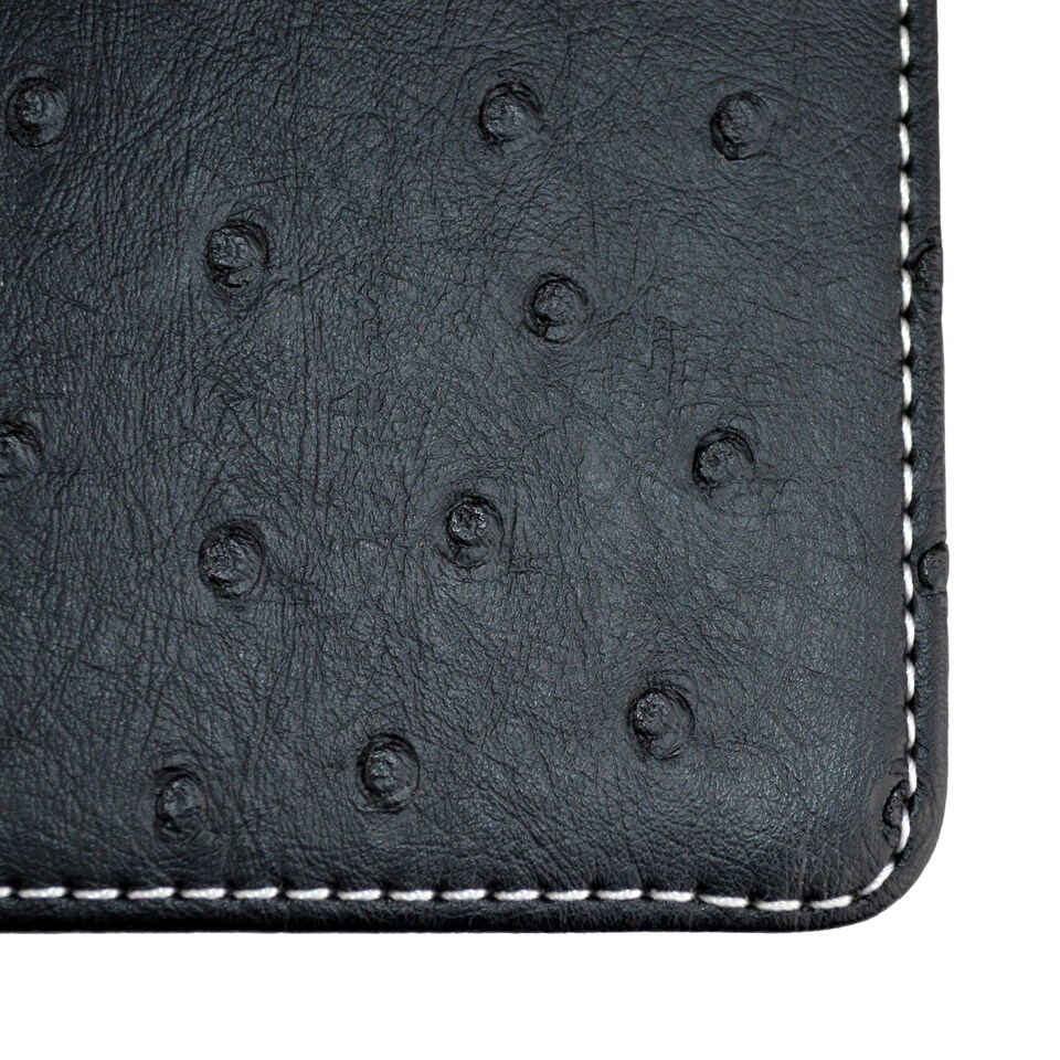 image 1 of Premium Ostrich Golf Scorecard Holder - Black / White