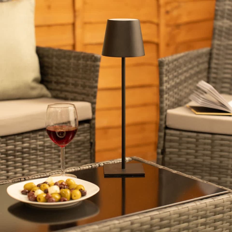 image 1 of ValueLights Black Rechargeable Indoor Outdoor Touch Table Lamp | Black