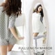 image 4 of HOMCOM Irregular Full Length Mirror with Velvet Frame 160 x 50cm Light Pink