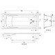 image 2 of Square Single Ended Straight Whirlpool Bath with 8 Chrome Jets and Leg Set, 1800 x 800mm White