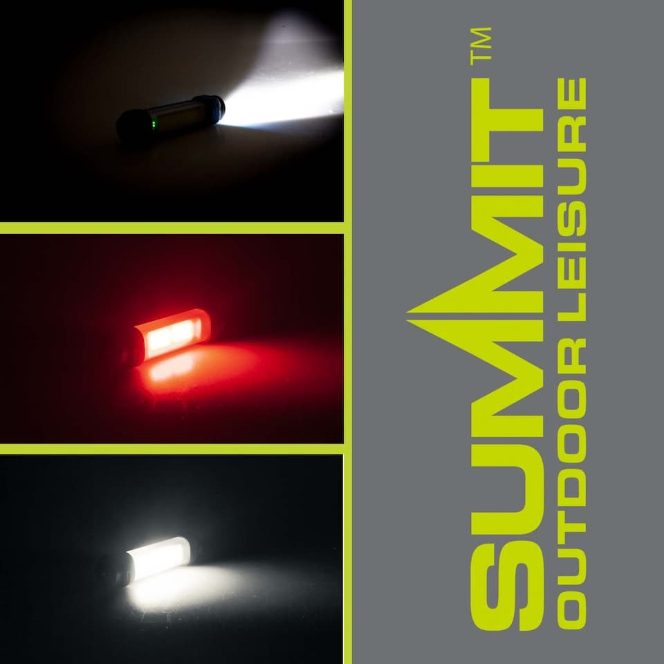 image 1 of vfm-estore Duel Torch 5W COB Rechargeable USB Light Stripe Beam with Wrist Strap - Blue