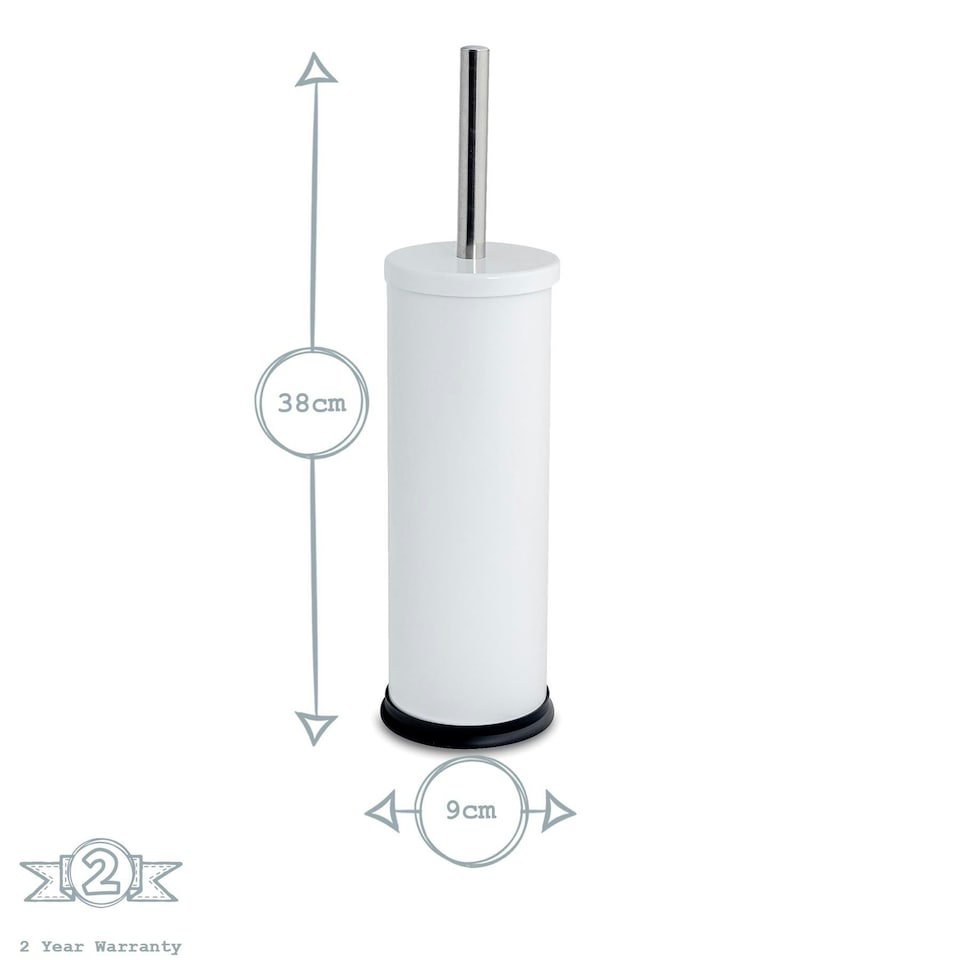 image 1 of Harbour Housewares Mismatched Toilet Brush & Bin Set - White