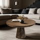 image 2 of Monco Dark Mango Wood Round Coffee Table Brown