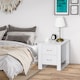 image 2 of HOMCOM Bedside Table with 2 Drawers, Nightstand with Handles and Elevated Base, Side Table for Bedroom, Living Room, White