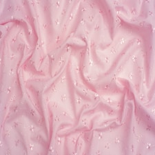 Pink Broderie Anglaise Cotton Fabric for Dressmaking, 150cm / 59" Wide - per metre