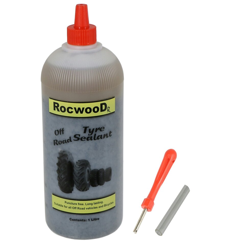 image 1 of SPARES2GO Tyre Sealant Off Road Puncture Wheelbarrow Mower Wheel Inner Tube Tubeless (1L Bottle)