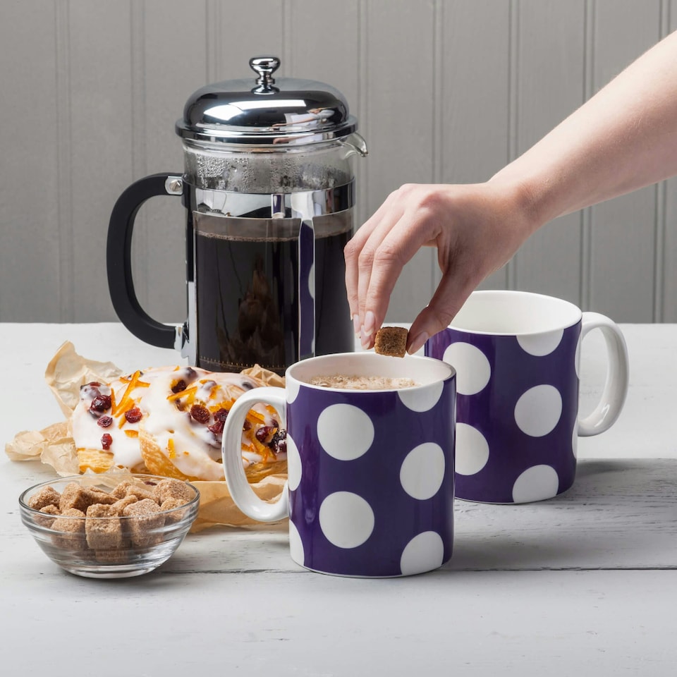 image 1 of Wm Bartleet & Sons Porcelain Spotty Large Mug, 1 Pint, Set of 2 | Red | 2