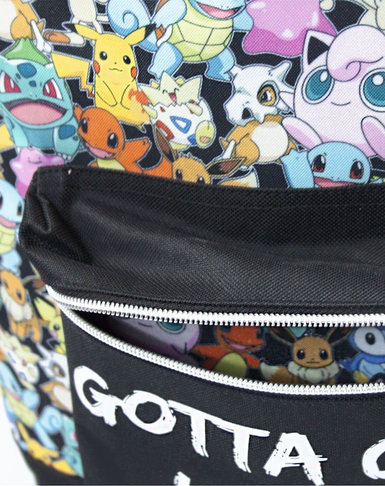 image 1 of Pokemon Kids Gamer School Backpack | Adjustable Straps for All-Day Comfort | Unisex Design for Young Pokemon Enthusiasts | Dynamic Pokemon-Themed Backpack | Multiple Pockets Keep Essentials Organized | Black | Black