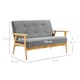 image 3 of HOMCOM Modern 2-Seater Sofa Upholstery w/ Rubber Wood Legs Dark Grey
