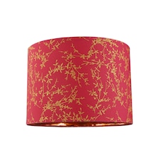 Modern Burgundy Cotton Fabric 10 Inch Lamp Shade with Copper Foil Floral Decoration | Purple