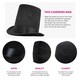 image 2 of Black Felt Stovepipe Top Hat Black | M
