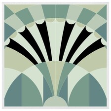 Green geo arches (Picutre Frame) White | L