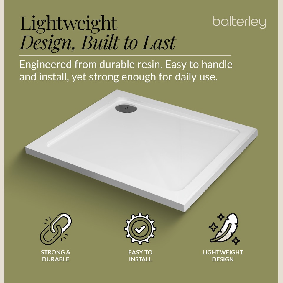 image 1 of Balterley Premium Square Shower Tray | White | White | 1