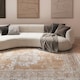 image 2 of KUKOON Warm Beige Distressed Traditional Medallion Bordered Rug 80cm x 150cm | Cream