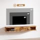 image 5 of HOMCOM 120 cm Floating TV Unit, Wall Mounted TV Stand Cabinet with Flip Drawer, 2 Open Shelves and Cable Management, Modern Media Console for Living Room, Holds Television up to 50 Inch, Rustic Brown