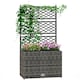 image 1 of Outsunny Garden PE Rattan Planter Box  Trellis Flower Raised Bed, 57x30x107cm