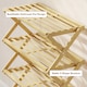 image 7 of HOMCOM 5-Tier Bamboo Shoe Rack, Folding Shoe Shelf, No Assembly, Portable Storage Organiser for Entryway, Hallway, Living Room, Small Space, Holds up to 15 Pairs, Natural | Brown | Natural wood finish