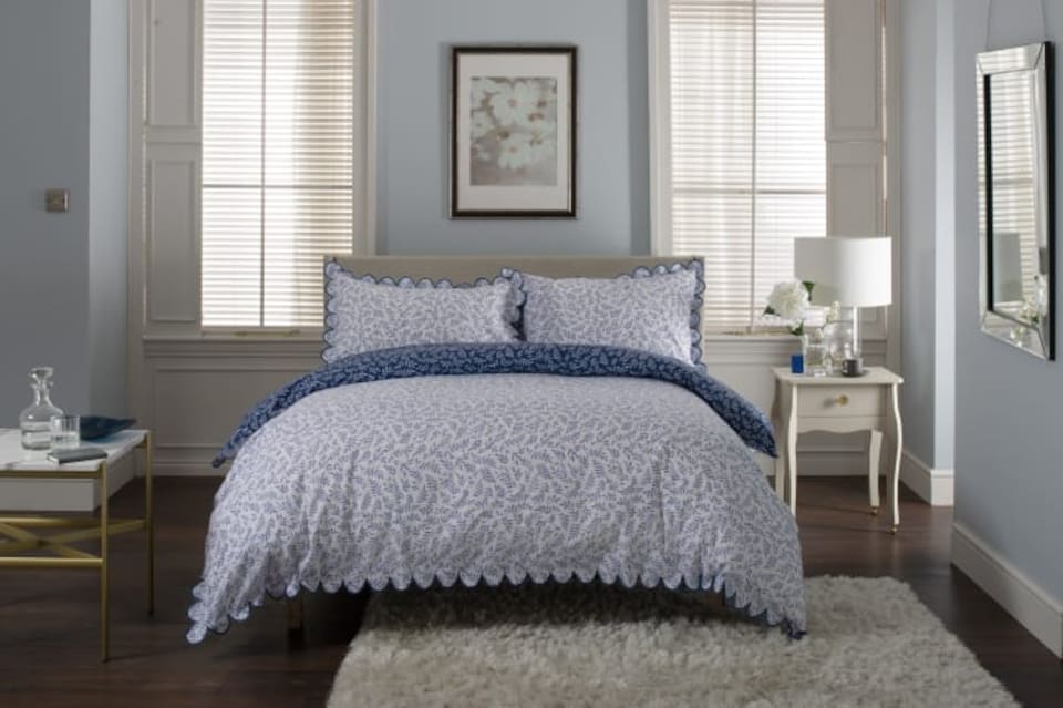 image 1 of Ashling Garden Cotton Duvet Set | Blue | King