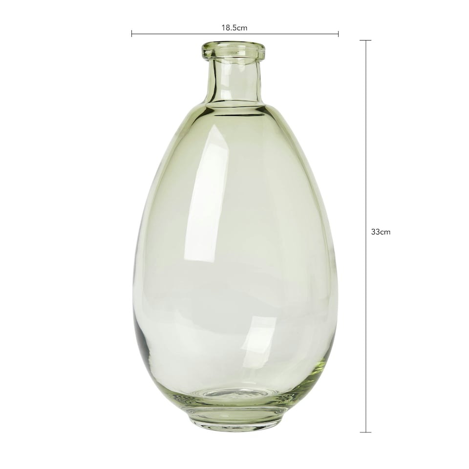 image 1 of BHS Recycled Tall Glass Vase, Green