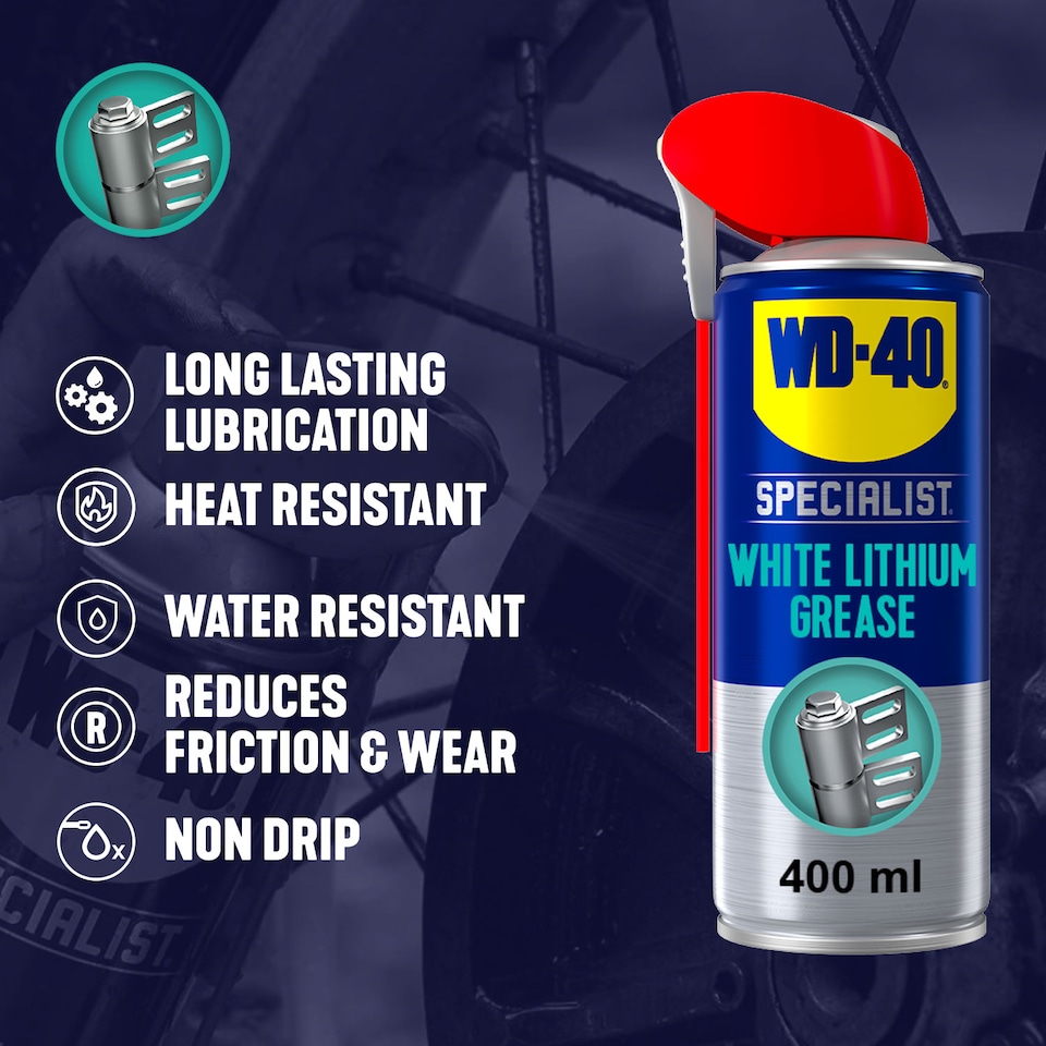 image 1 of WD-40 Specialist White Lithium Grease 400ml All-Weather Protection, 2 Pack