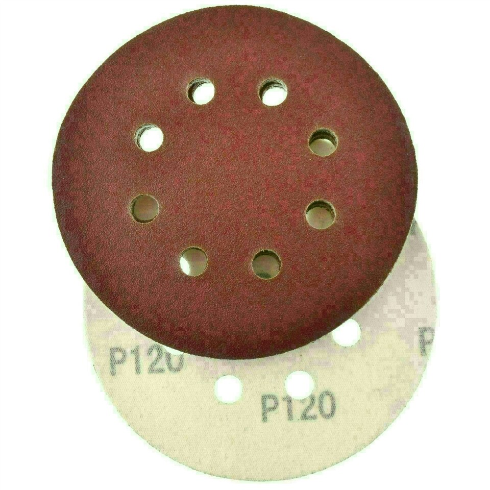image 1 of Hook/Loop Sanding Abrasive Discs Orbital DA Palm Sander 125mm 120 Grit 10 Pk