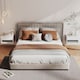 image 2 of HOMCOM Floating Nightstands Set of 2, Bedside Table w/ Drawer and Open Shelf | White