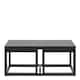 image 2 of Cornus Square Coffee Table Set in Matt Black Set of 3