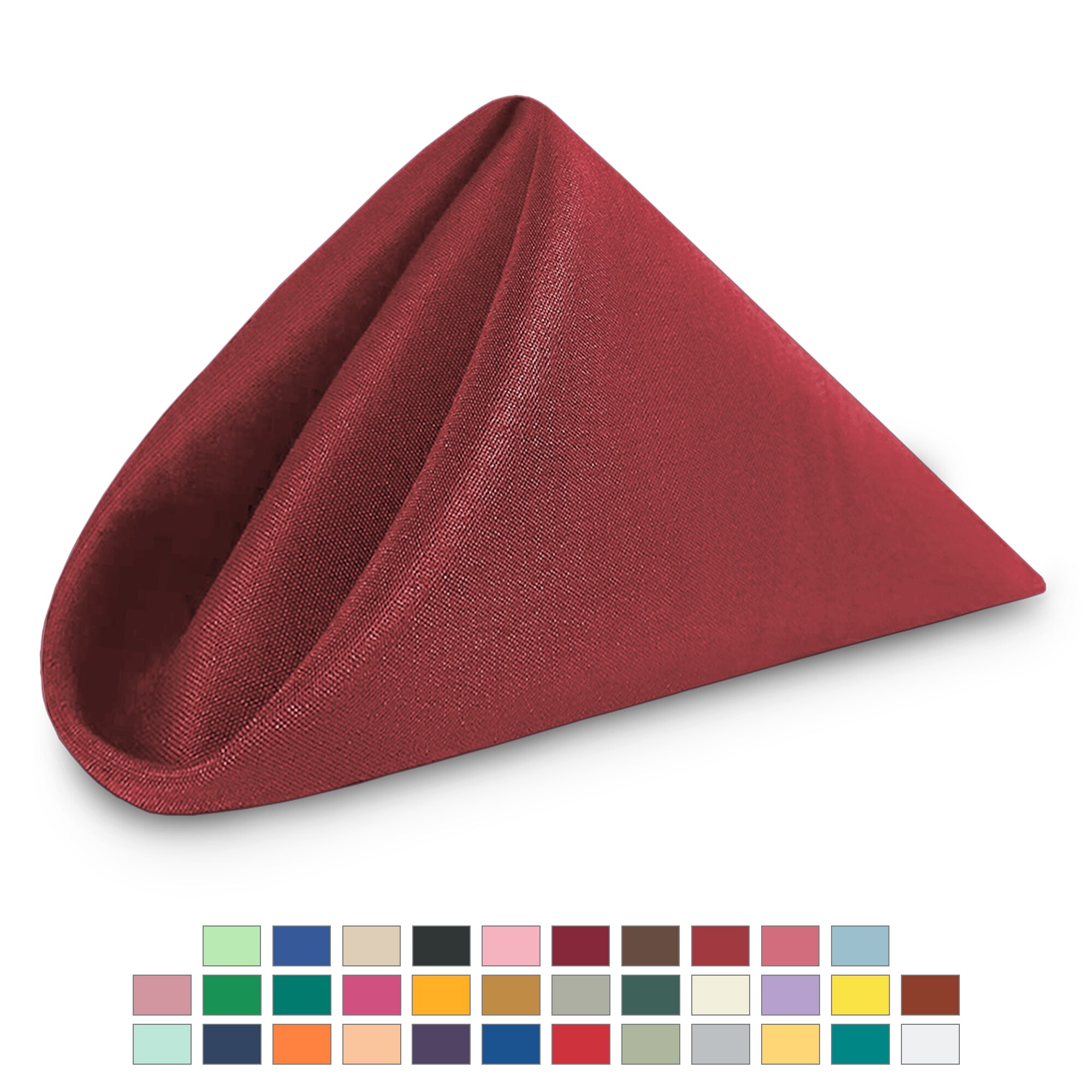 Neel Blue 20 Inch Polyester Table Napkins, Reusable, Wrinkle-Resistant - 50x50cm in Dark Red | Size: 50x50 cm