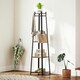 image 2 of HOMCOM Clothes Rack with Storage, Garment Rack with Hooks and Shelf Brown