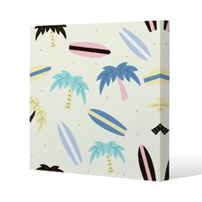 Surf Boards & Palm Trees (Canvas Print) 101 x 101 x 4cm