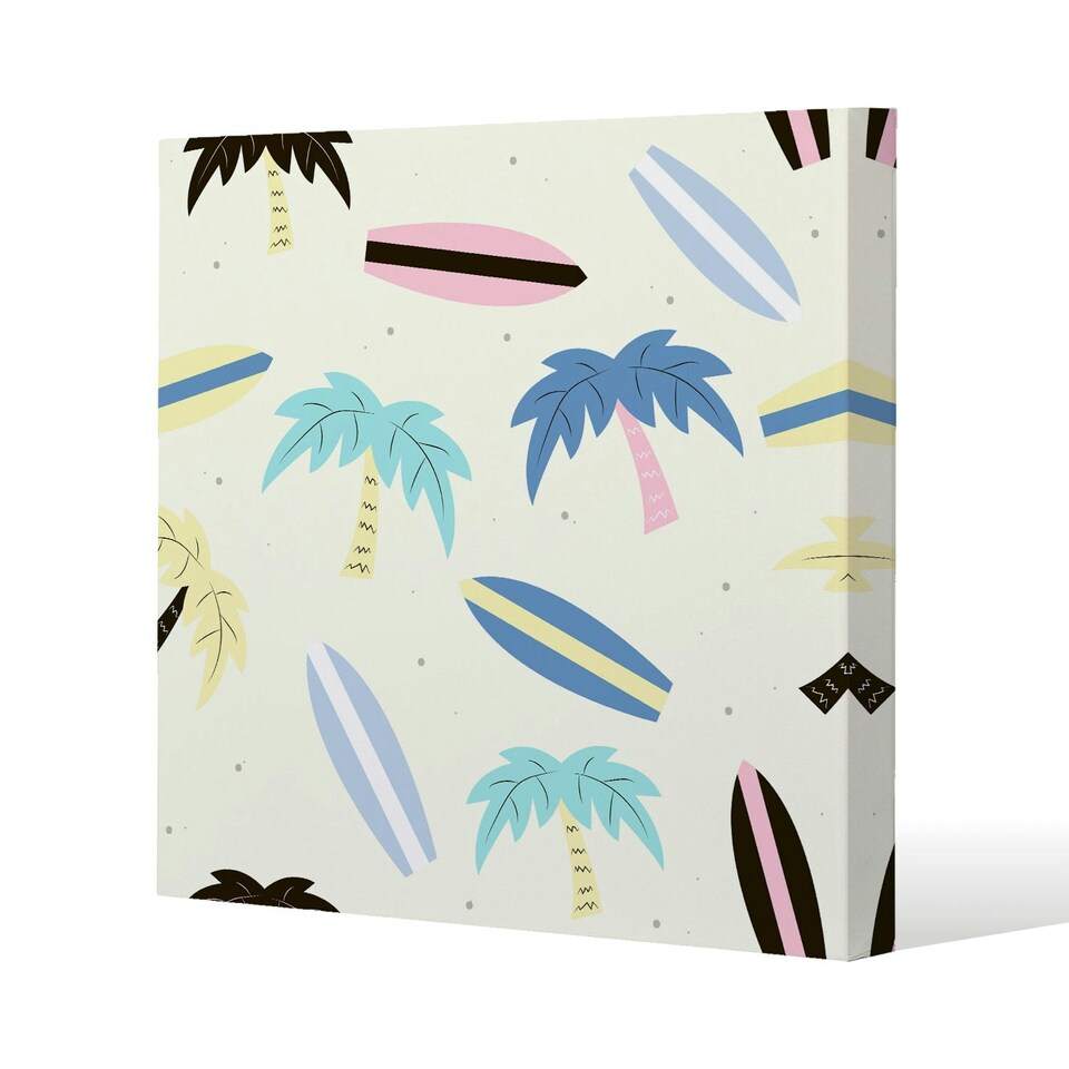 image 1 of Surf Boards & Palm Trees (Canvas Print) 101 x 101 x 4cm