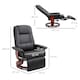 image 3 of HOMCOM 360 Swivel Recliner Chair with Footstool, Manual Recliner Armchair with Wooden Base, PU Leather Upholstered Reclining Chair for Living Room, Bedroom, Office, Black