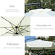 image 6 of Outsunny 2.7m Garden Banana Parasol Cantilever Umbrella with Crank Handle and Cross Base for Outdoor, Hanging Sun Shade, Cream White
