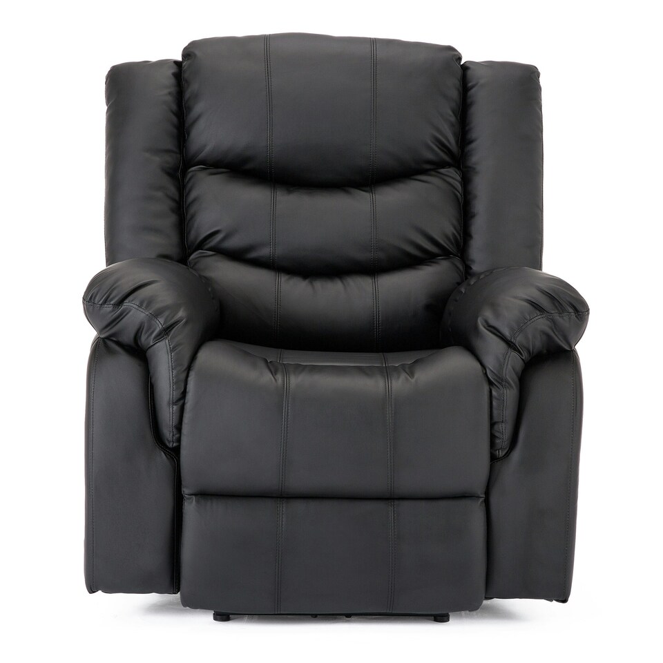 image 1 of Chester Electric Bonded Leather Automatic Recliner Heat & Massage Chair (Black)