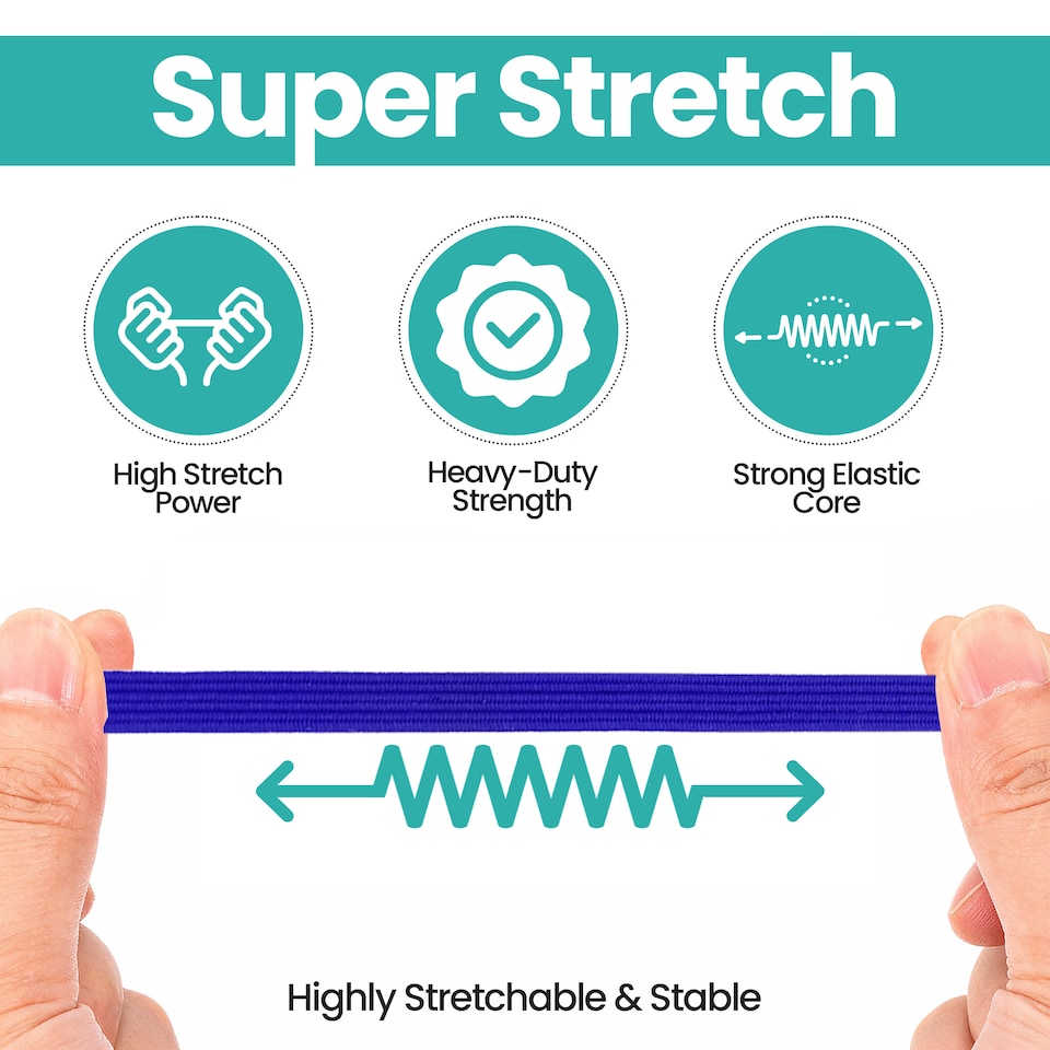 image 1 of 5mm Flat Elastic Band, Soft Durable & Stretchable Material - 25M