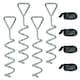 image 1 of SPORTNOW 4Pcs Trampoline Anchor Kit, 32 cm Galvanised Trampoline Stakes | Silver | Silver | 32L x 8W cm