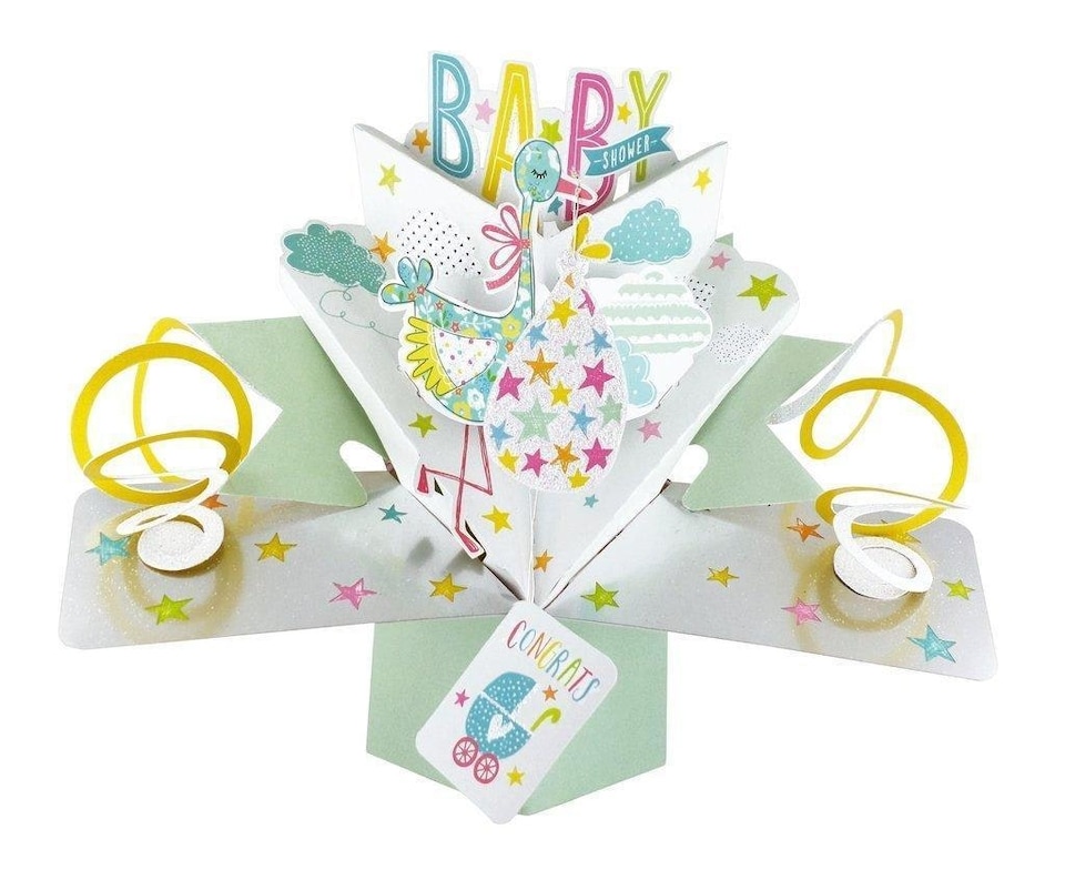 image 1 of Second Nature Pop Ups "Stork" Baby Shower Card