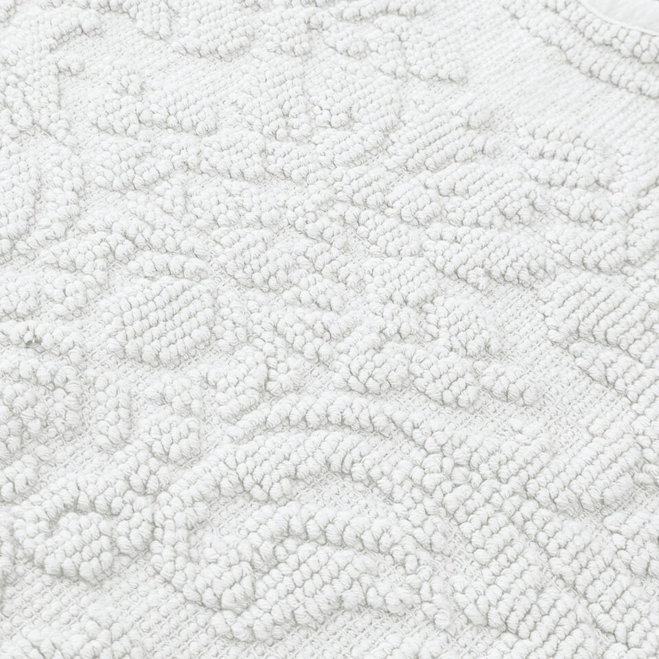 image 1 of Gracie Floral Jacquard Scalloped Bath Mat