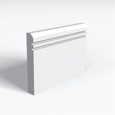 Pack of 10 (Total 10 Units) - MR MDF Primed Chamfered 2 Square Grooves Skirting Board - 18mm(T) x 94mm(H) x 4200mm(L)