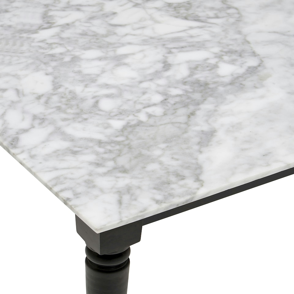 image 1 of Interiors By Premier Elegant Side Table, Marble Top Small Table By Couch For Livingroom, Carved Legs Bedside Table For Bedroom