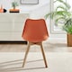 image 4 of Furniturebox 2x Stockholm Scandi Orange Faux Leather and Wood Dining Chairs